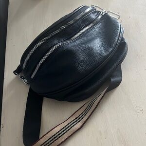 Black Leather Crossbody Bag